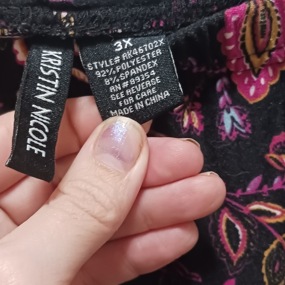 Kristin nicole multi color Paisley leggings 3x A-2 - Picture 3 of 4